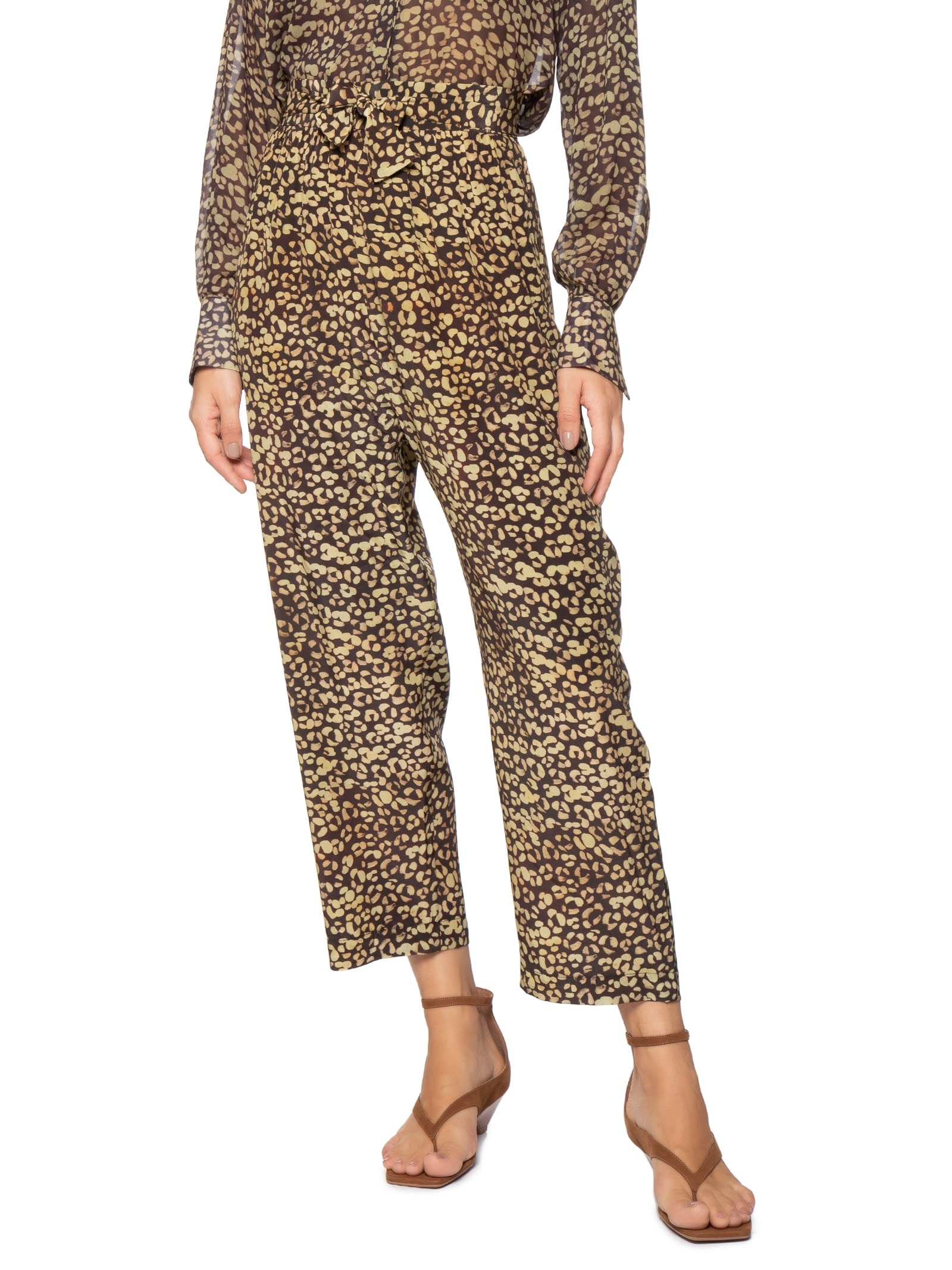 Calça Feminina Seda Onça Tinta Verde Animale