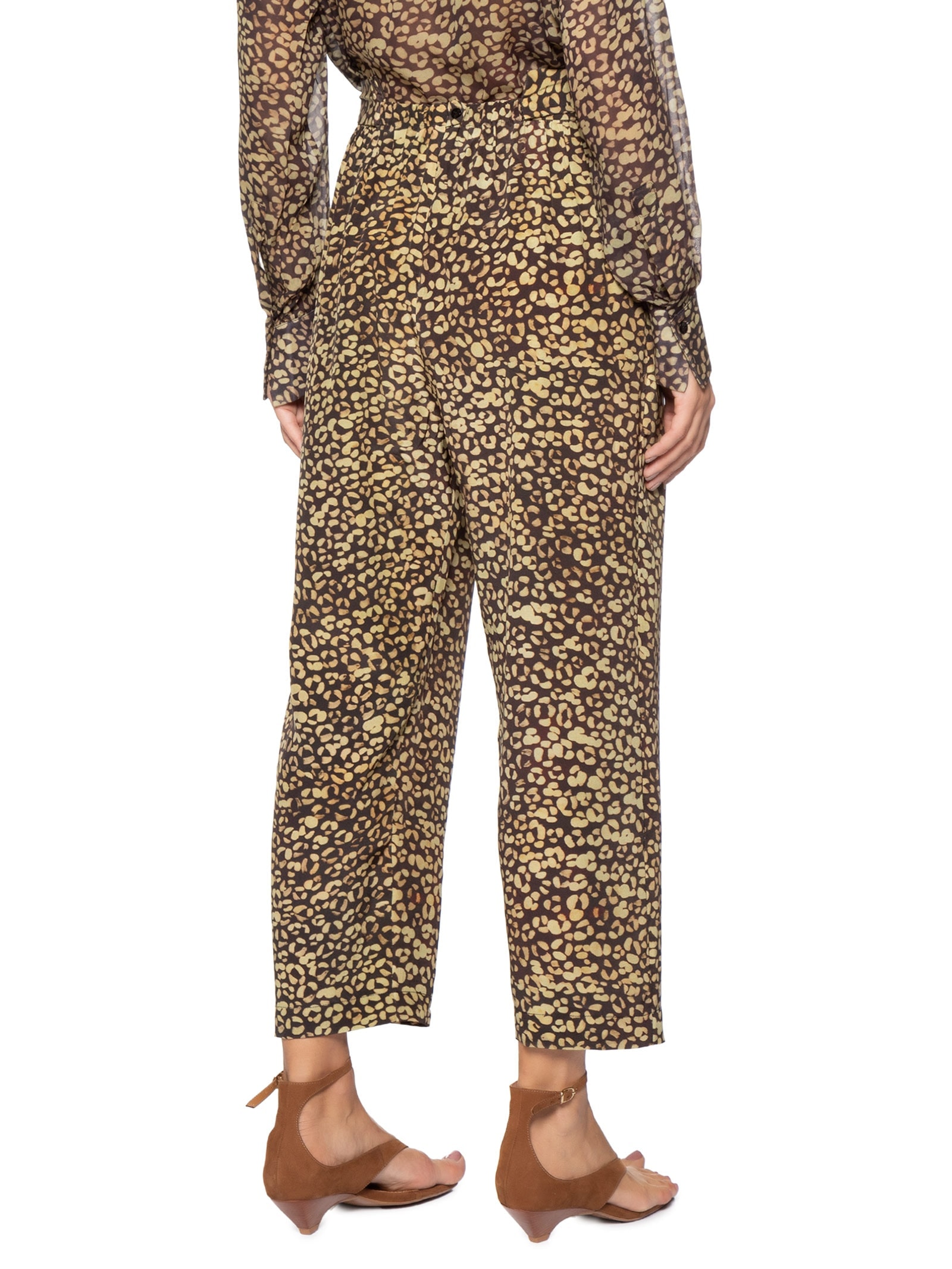 Calça Feminina Seda Onça Tinta Verde Animale