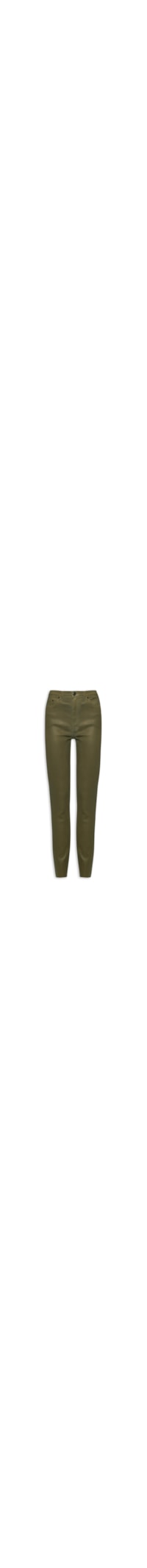 Calça Feminina Skinny Basic High Like Leather - Verde