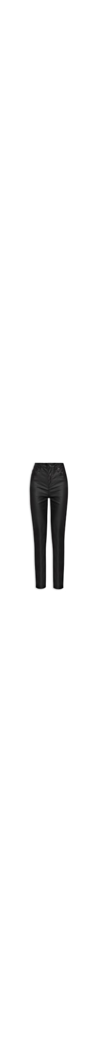 Calça Feminina Skinny Resinada Cintura Alta - Preto