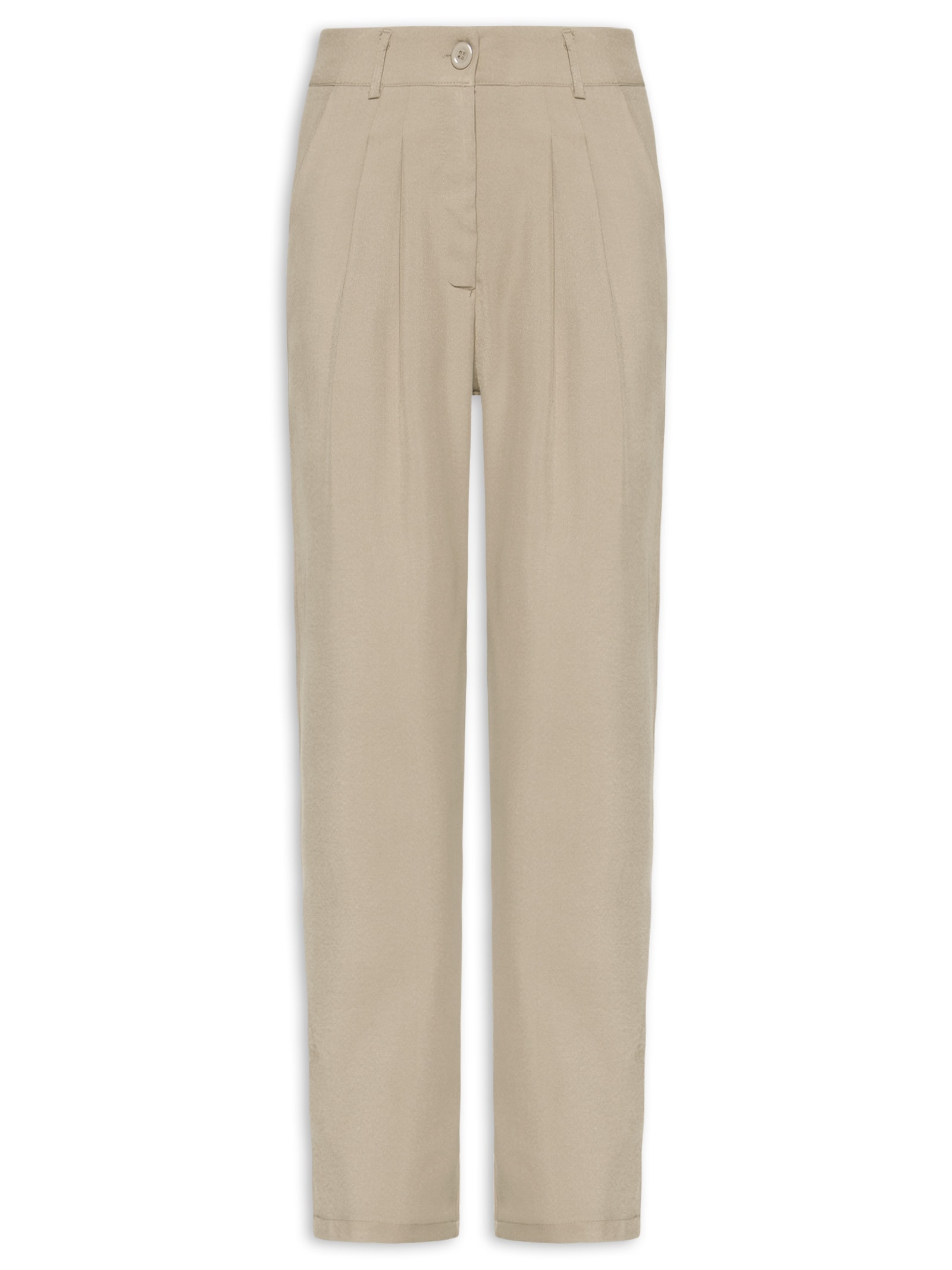 Calça Feminina Slim Alfaiataria Bege Basiq