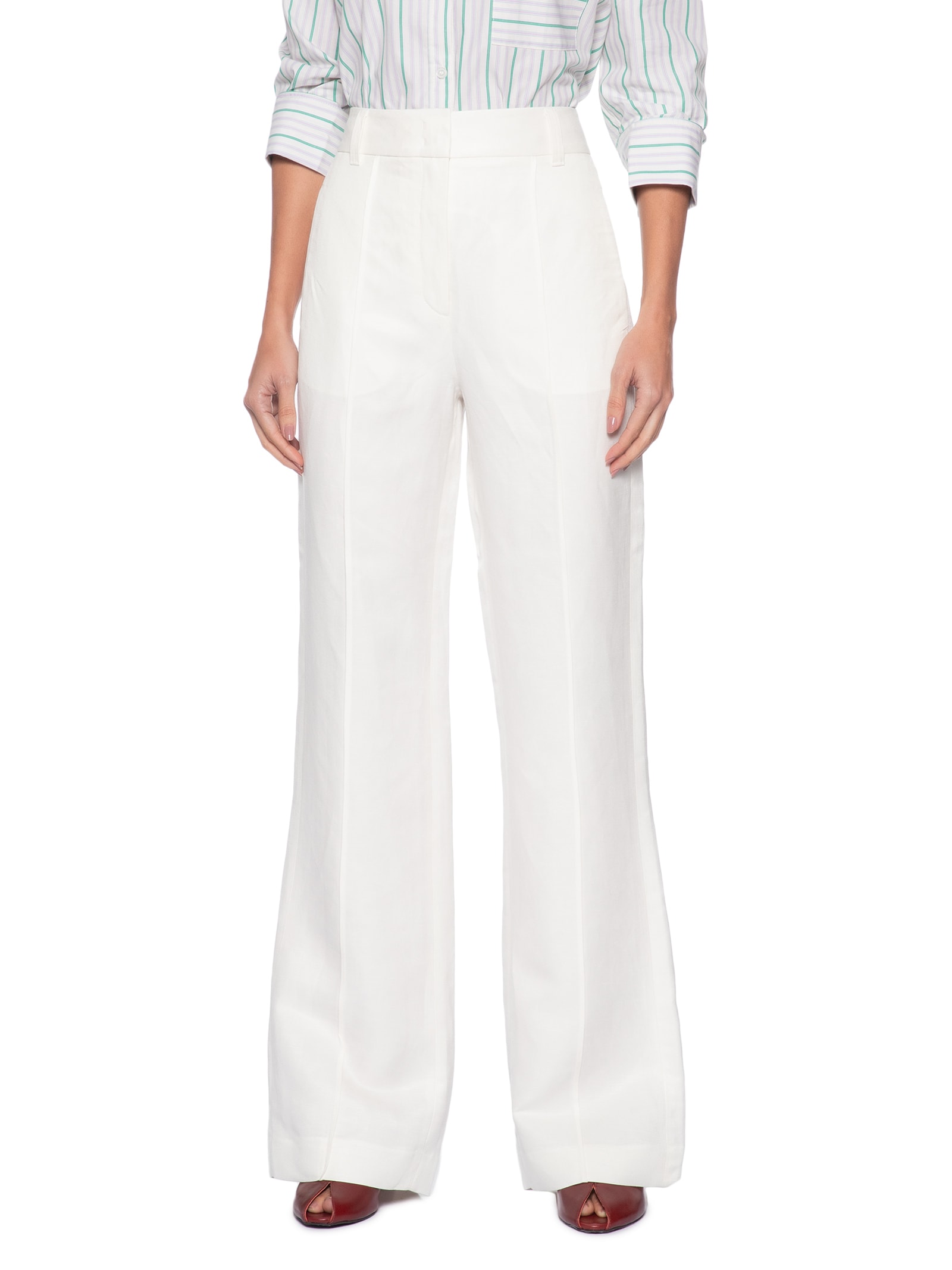 Calça Feminina Slim Alfaiataria Brumas Branco Animale