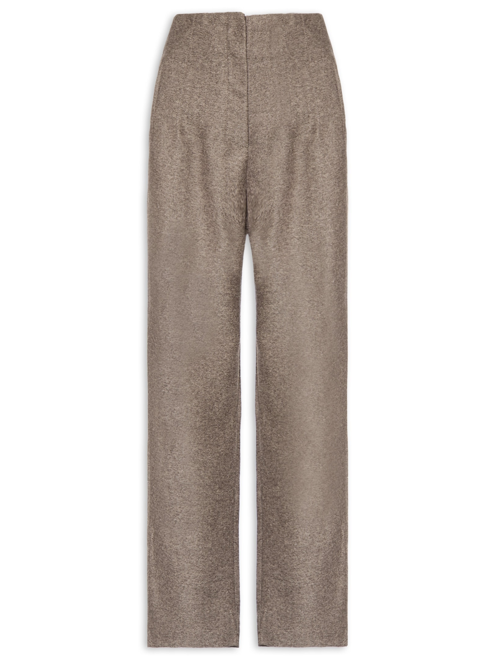 Calça Feminina Slim Alfaiataria Com Bolso Bege Basiq