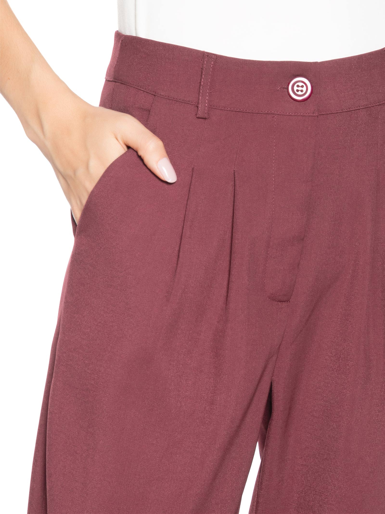 Calça Feminina Slim Alfaiataria Vermelho Basiq