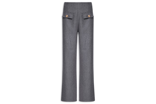 Calça Feminina Slim Com Bolso Frontal - Cinza