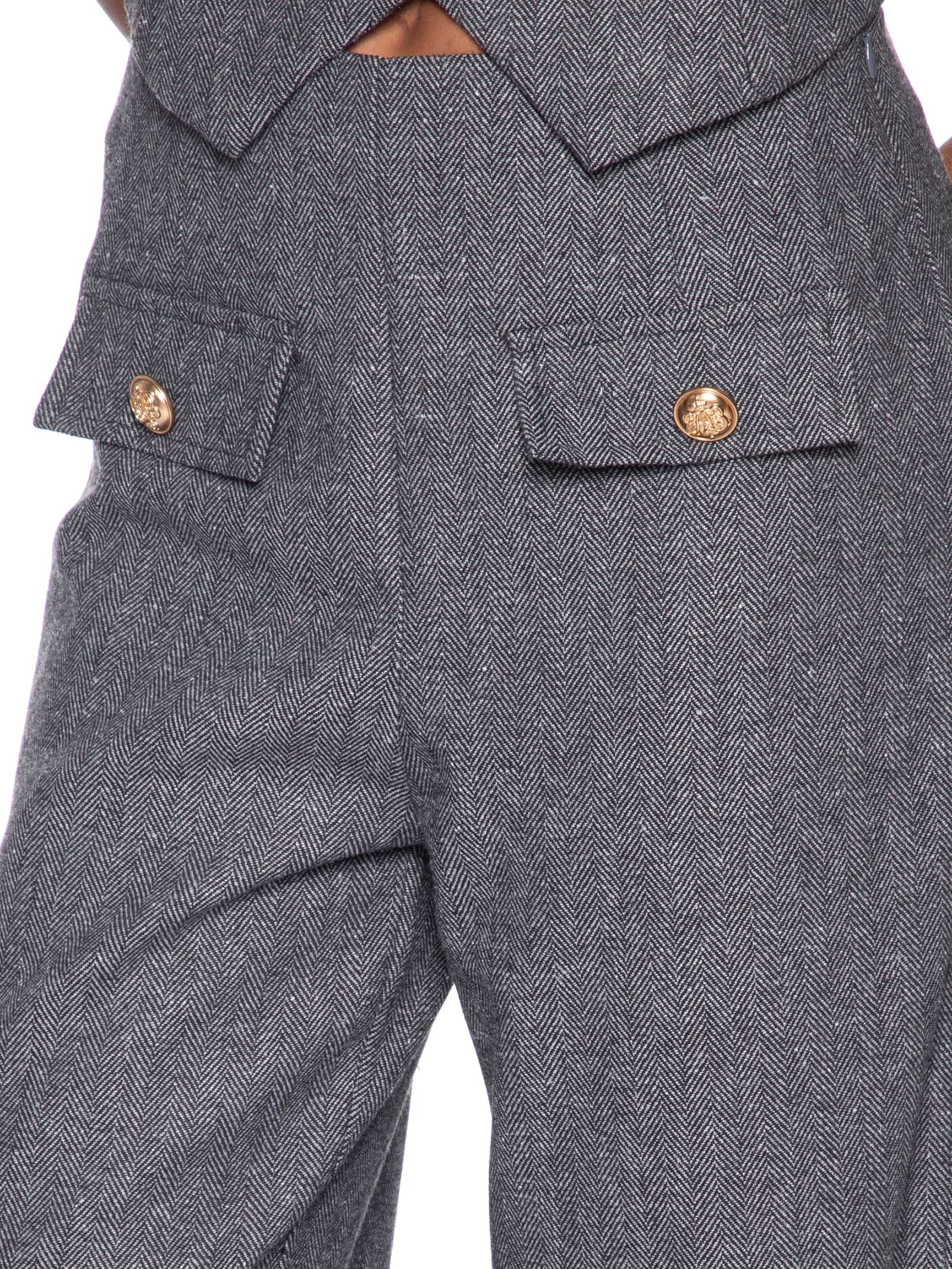 Calça Feminina Slim Com Bolso Frontal Cinza Basiq