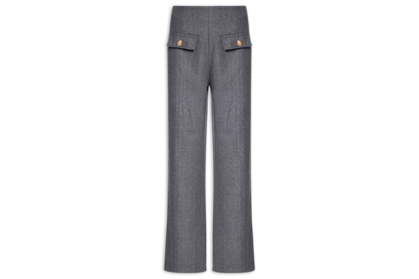 Calça Feminina Slim Com Bolso Frontal - Cinza