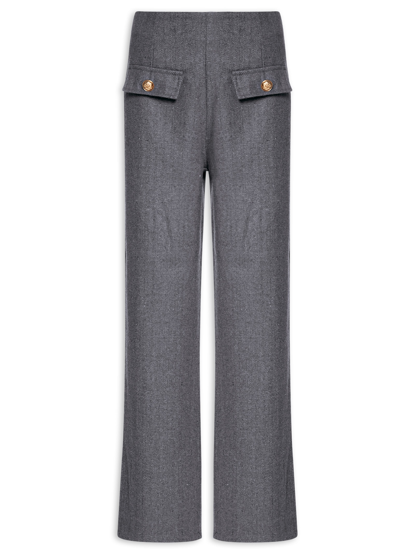 Calça Feminina Slim Com Bolso Frontal Preto Basiq