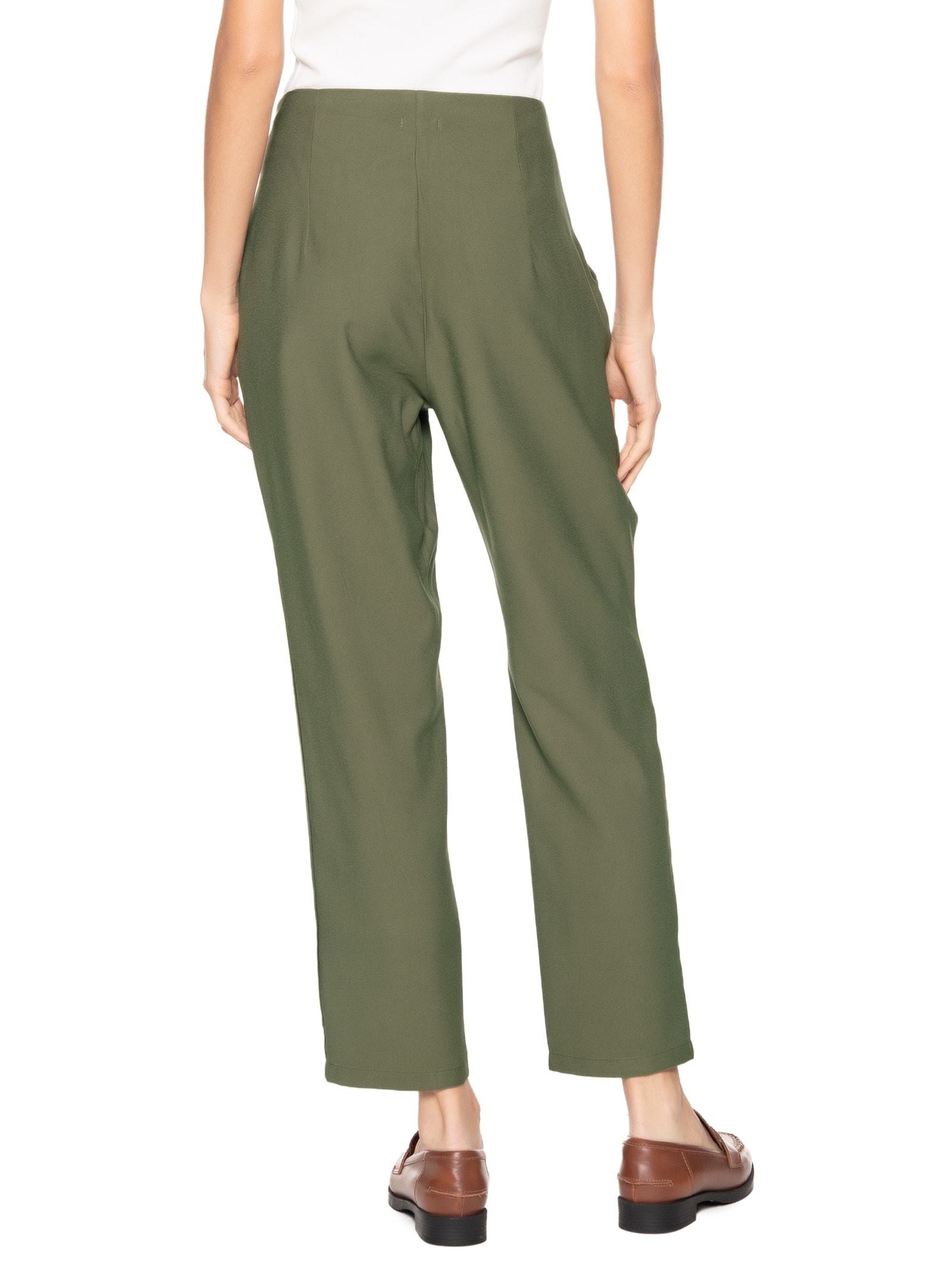 Calça Feminina Slim Com Bolso Verde Basiq