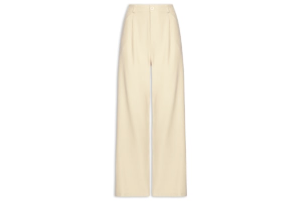 Calça Feminina Slim Com Pregas - Bege