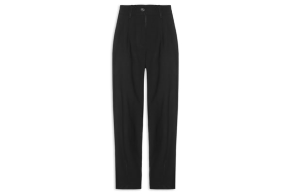 Calça Feminina Slouchy Com Pregas - Preto