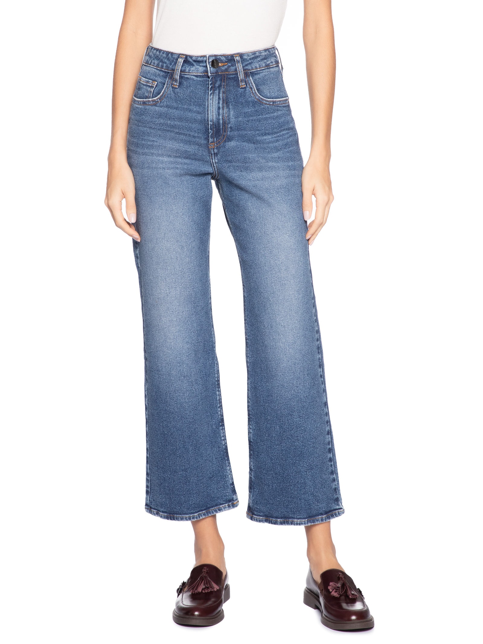 Calça Feminina Straight Joelle Azul Le Lis