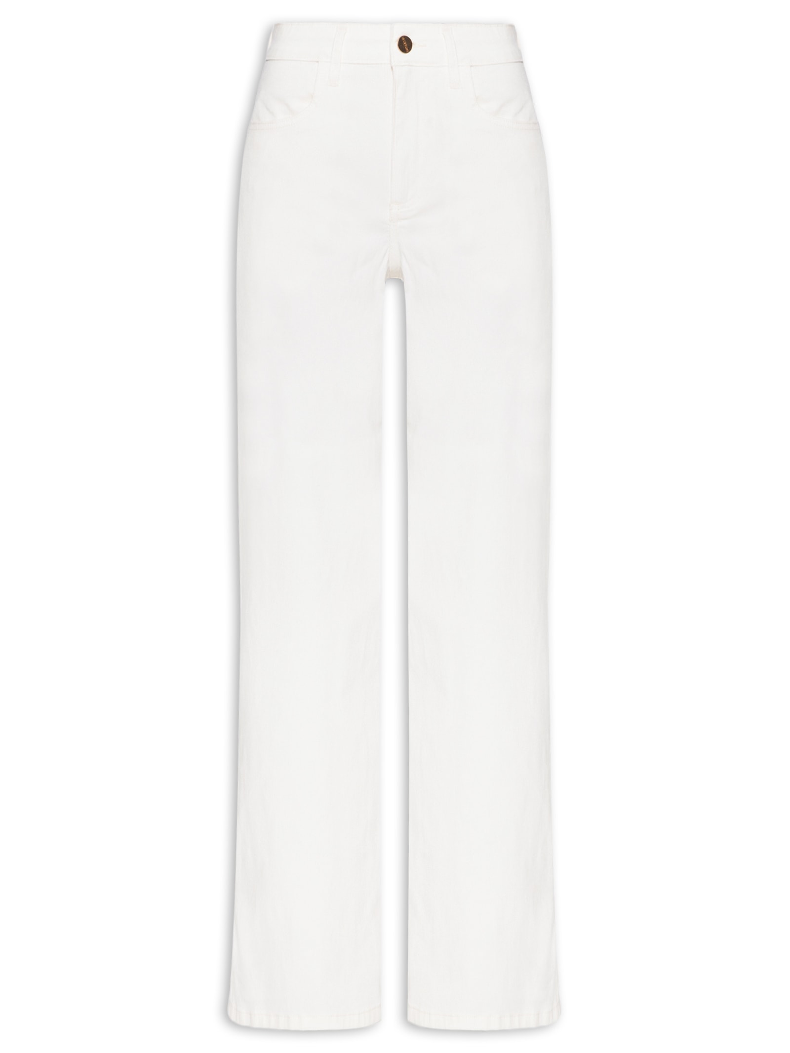 Calça Feminina Straight Penelope Sarja Branco Le Lis