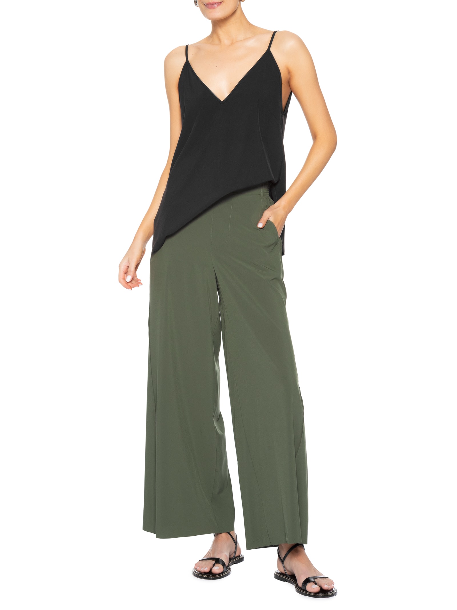 Calça Feminina Superlight Reta Verde Osklen