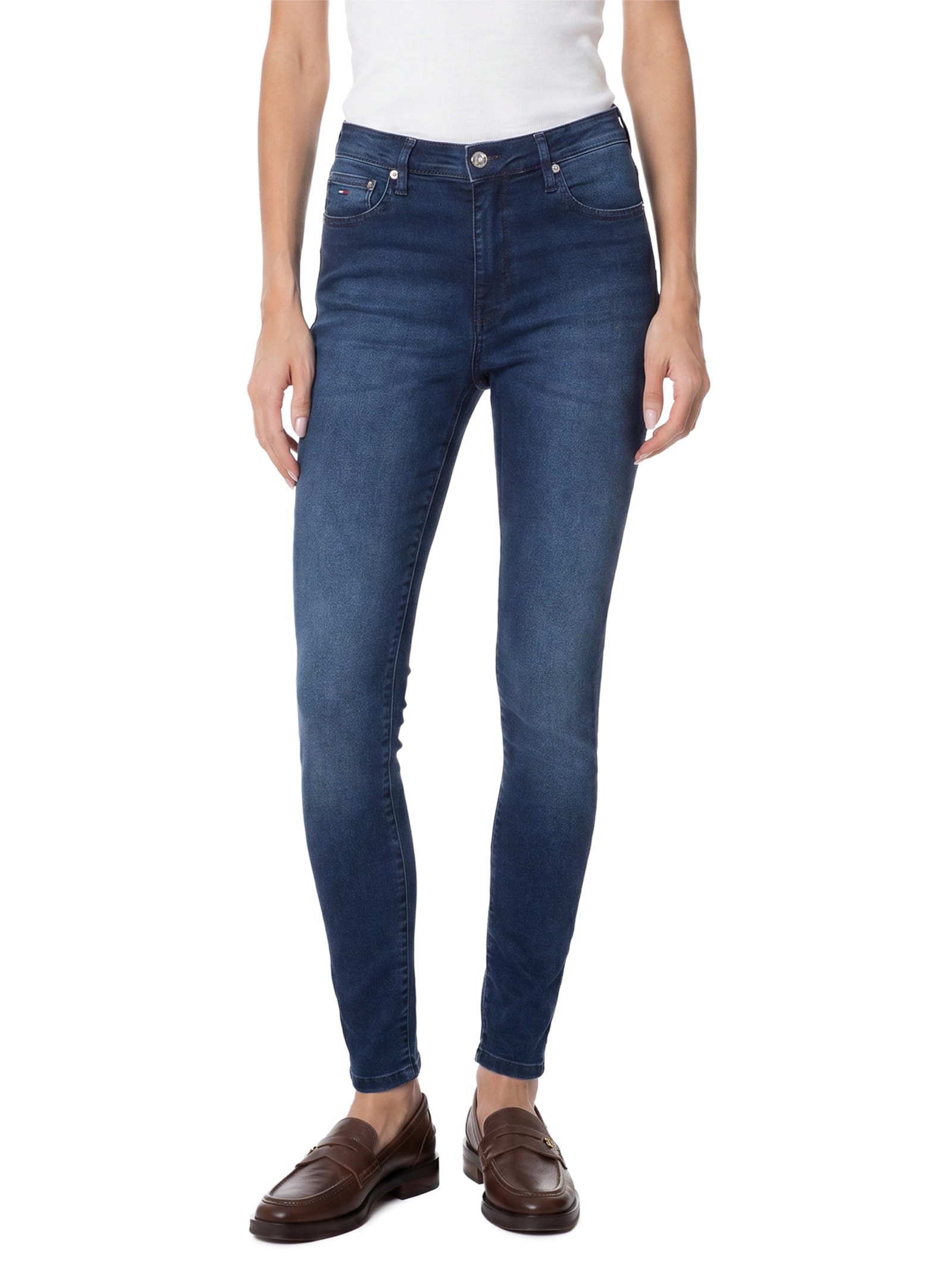 Calça Feminina Sylvia High Skinny Azul Tommy Jeans
