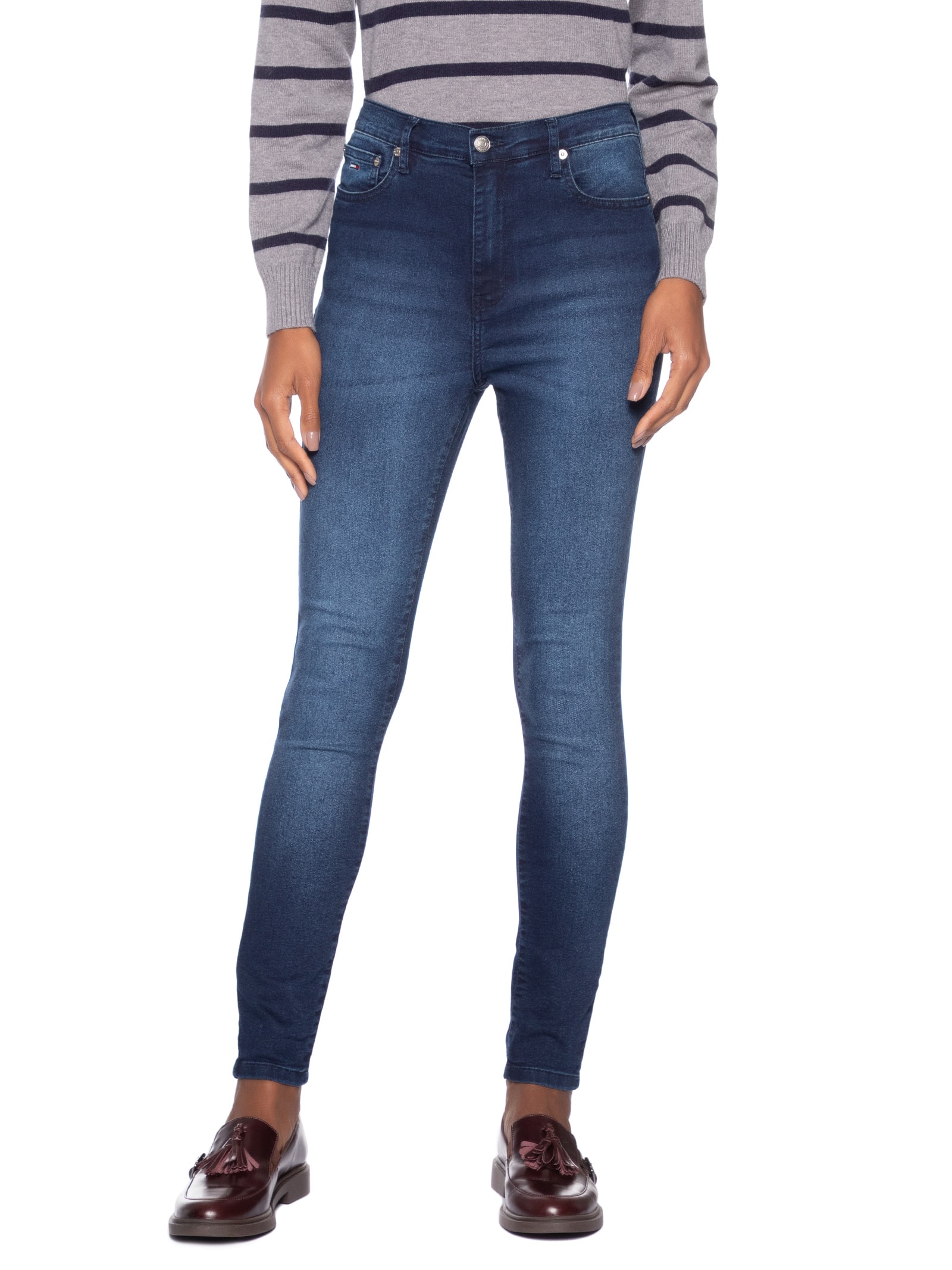 Calça Feminina Sylvia High Skinny Azul Tommy Jeans