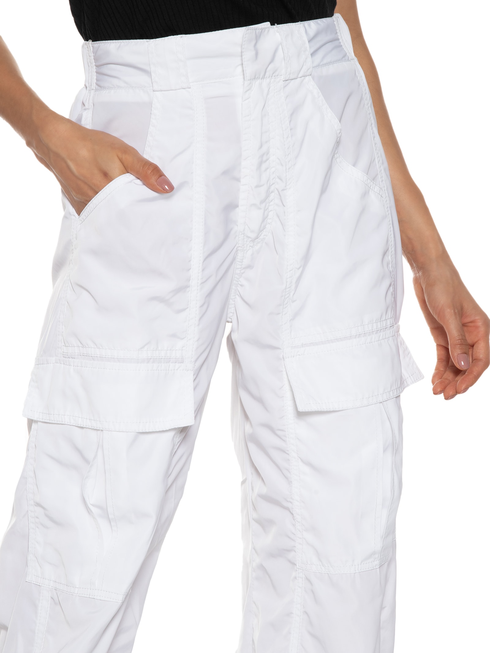 Calça Feminina Tactel Cargo Branco Love Dress
