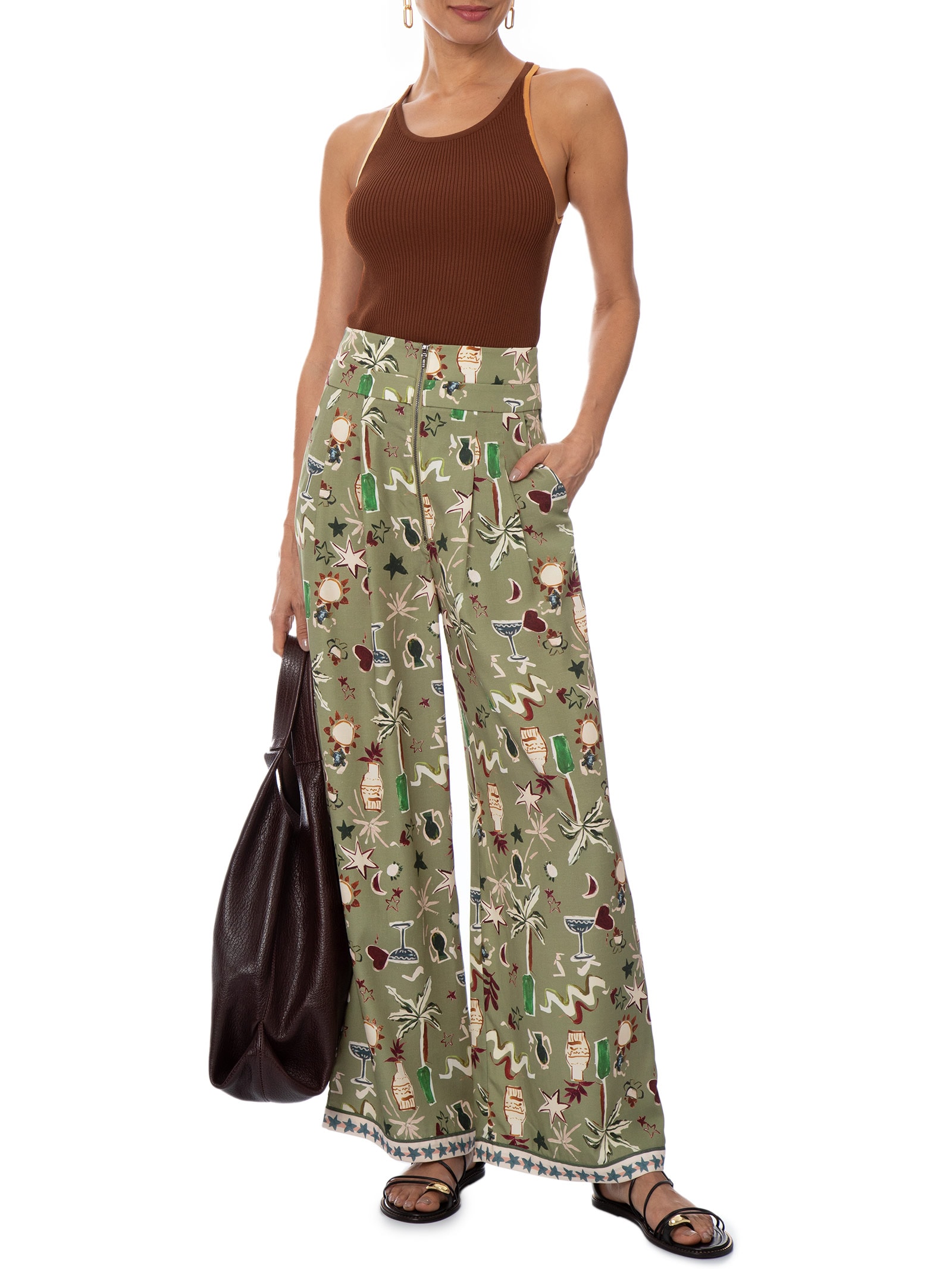 Calça Feminina Talia Estampada Verde Le Lis