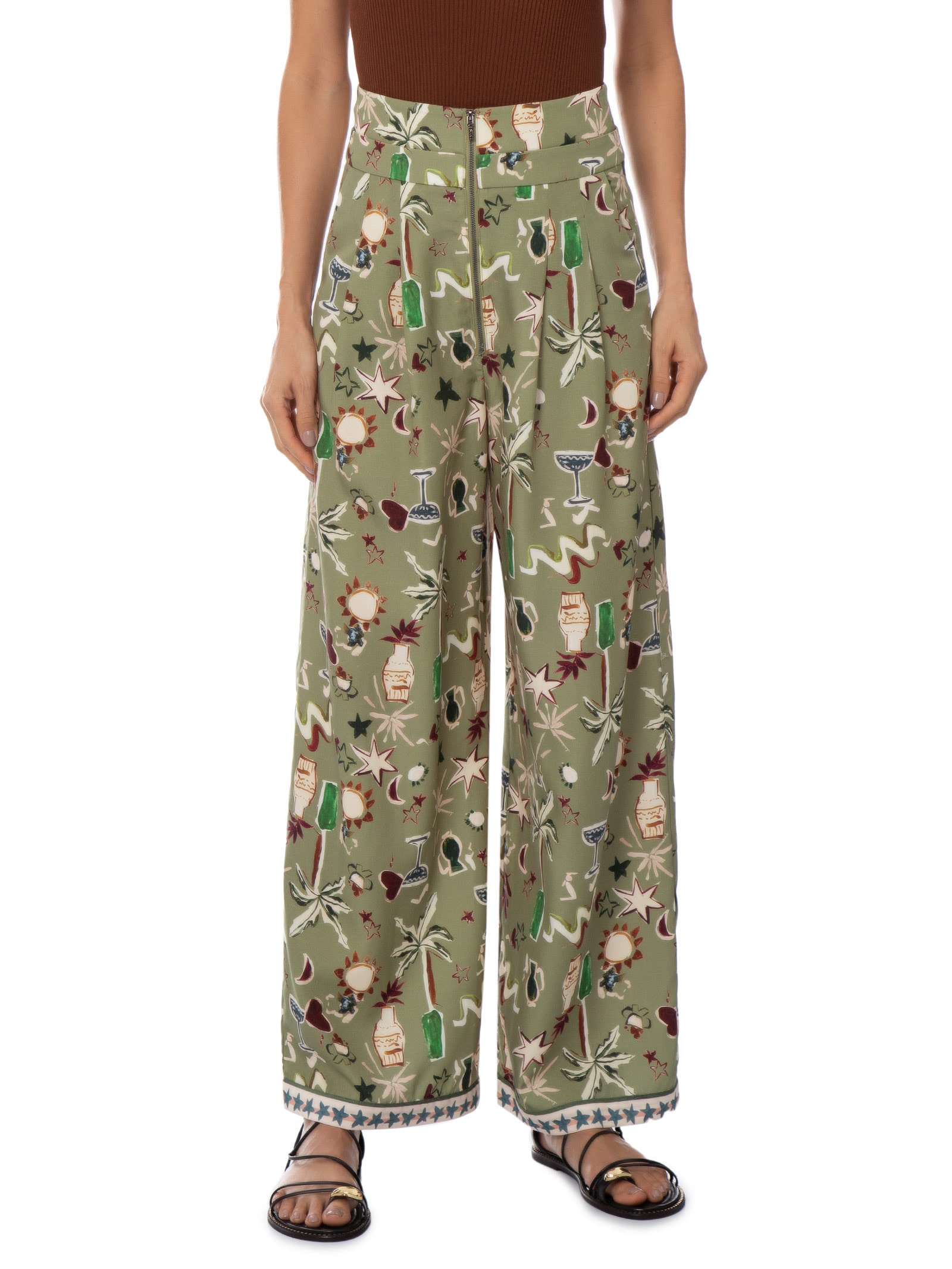 Calça Feminina Talia Estampada Verde Le Lis