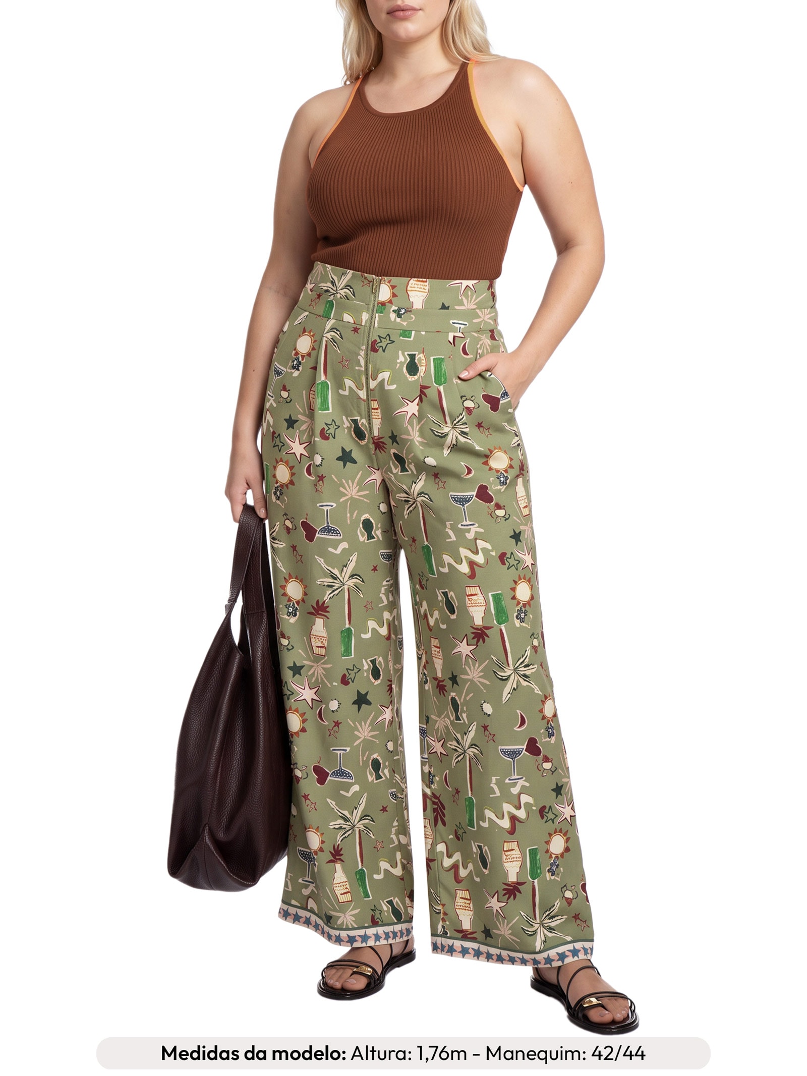 Calça Feminina Talia Estampada Verde Le Lis