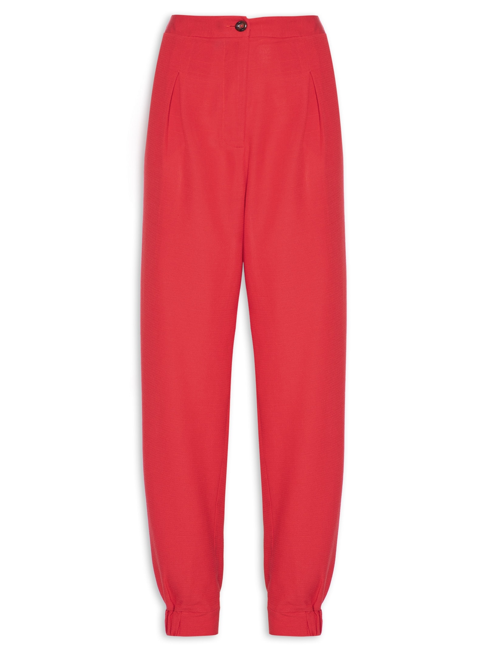 Calça Feminina Tec Det Punho Elástico Vermelho Cacay