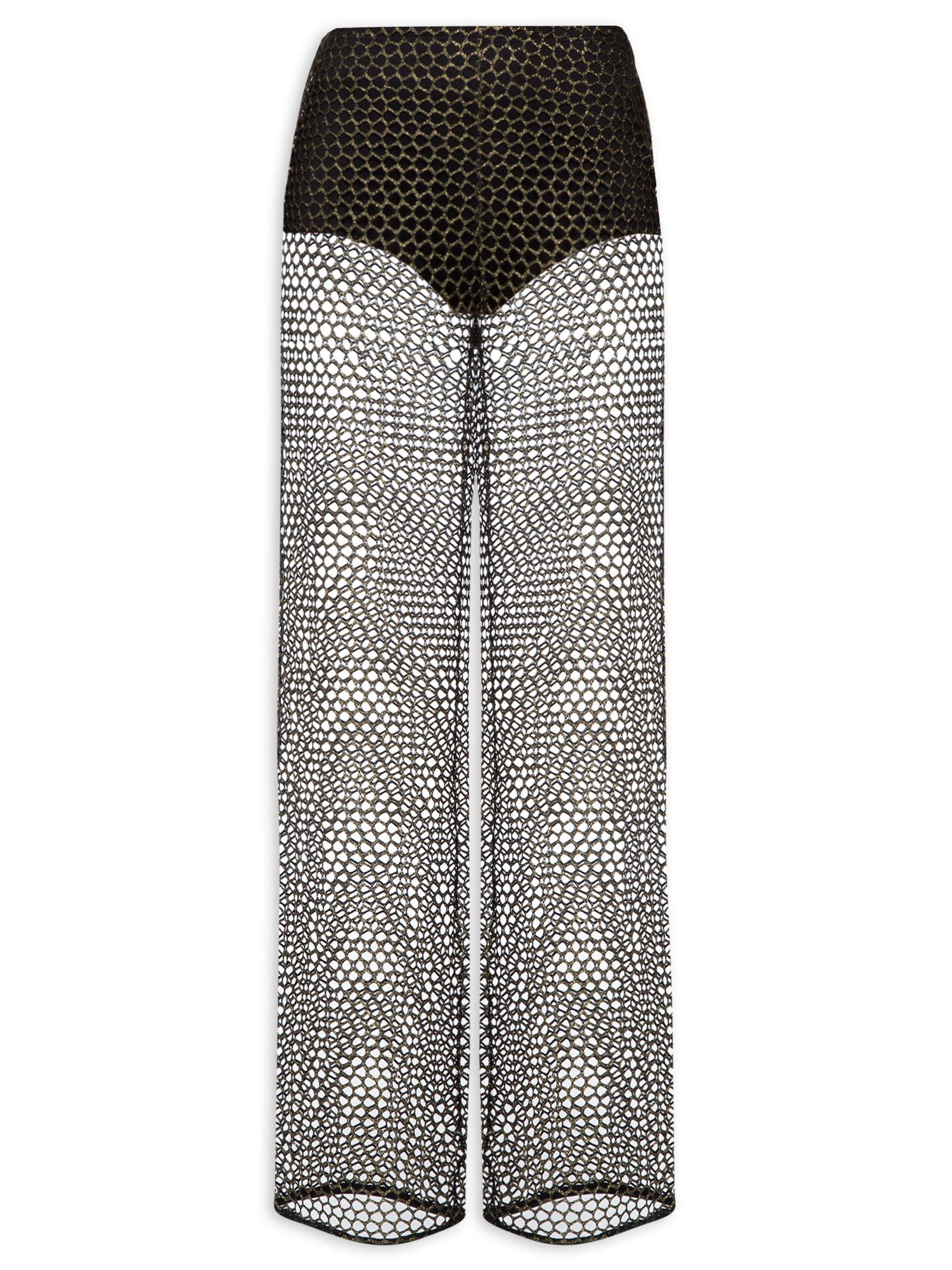 Calça Feminina Tela Metalizada Preto Colcci