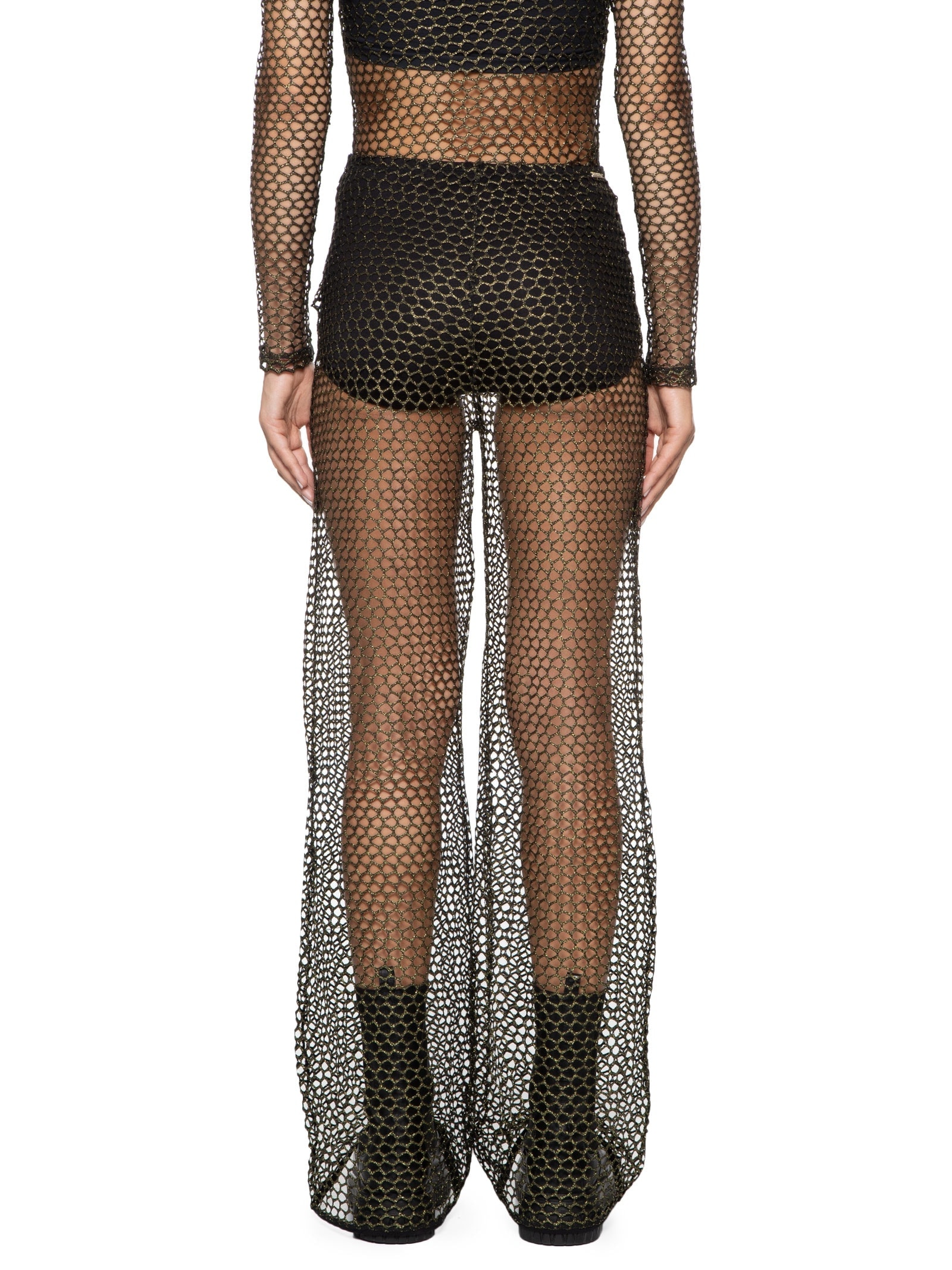 Calça Feminina Tela Metalizada Preto Colcci