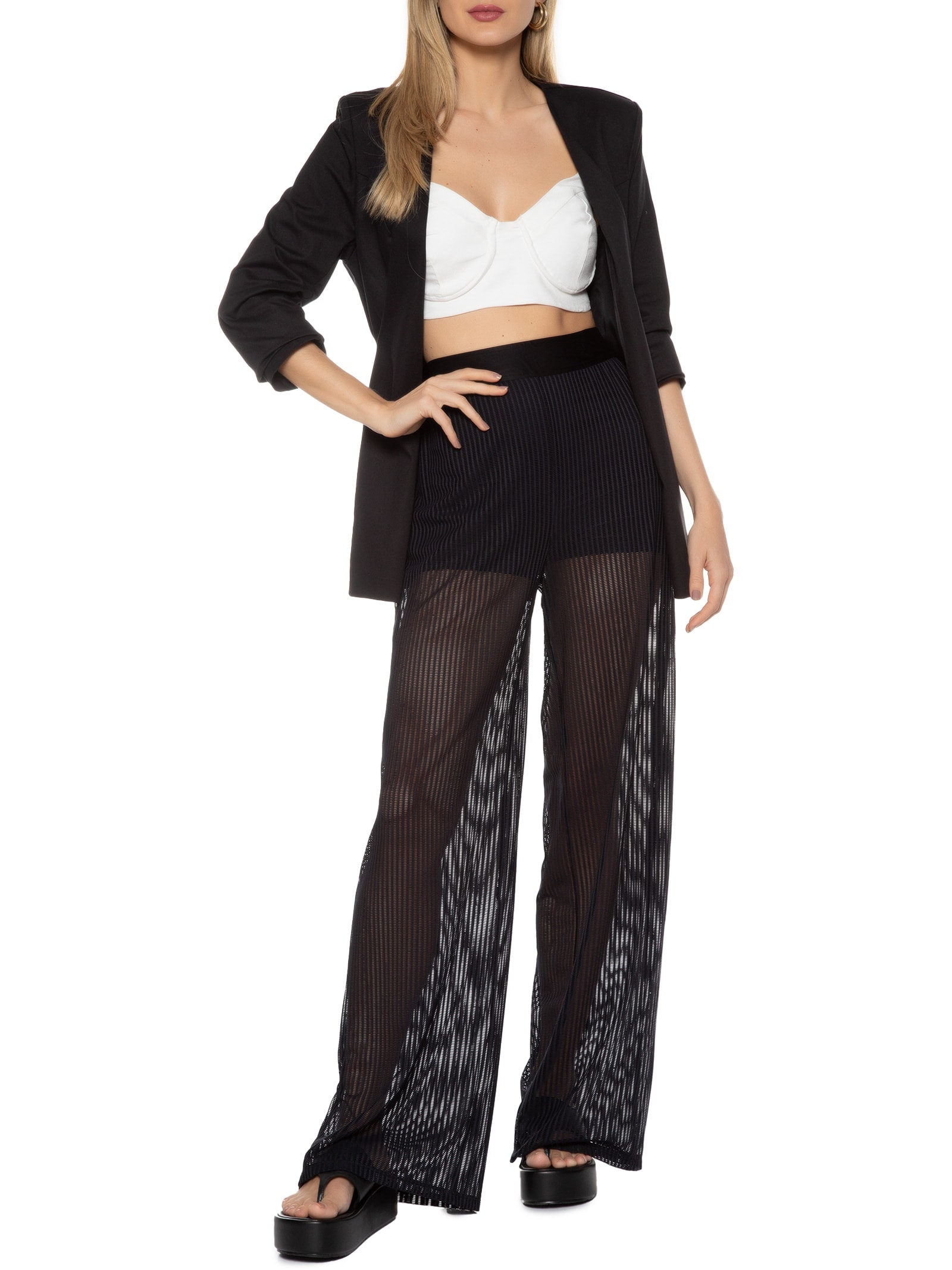 Calça Feminina Tela Preto Colcci