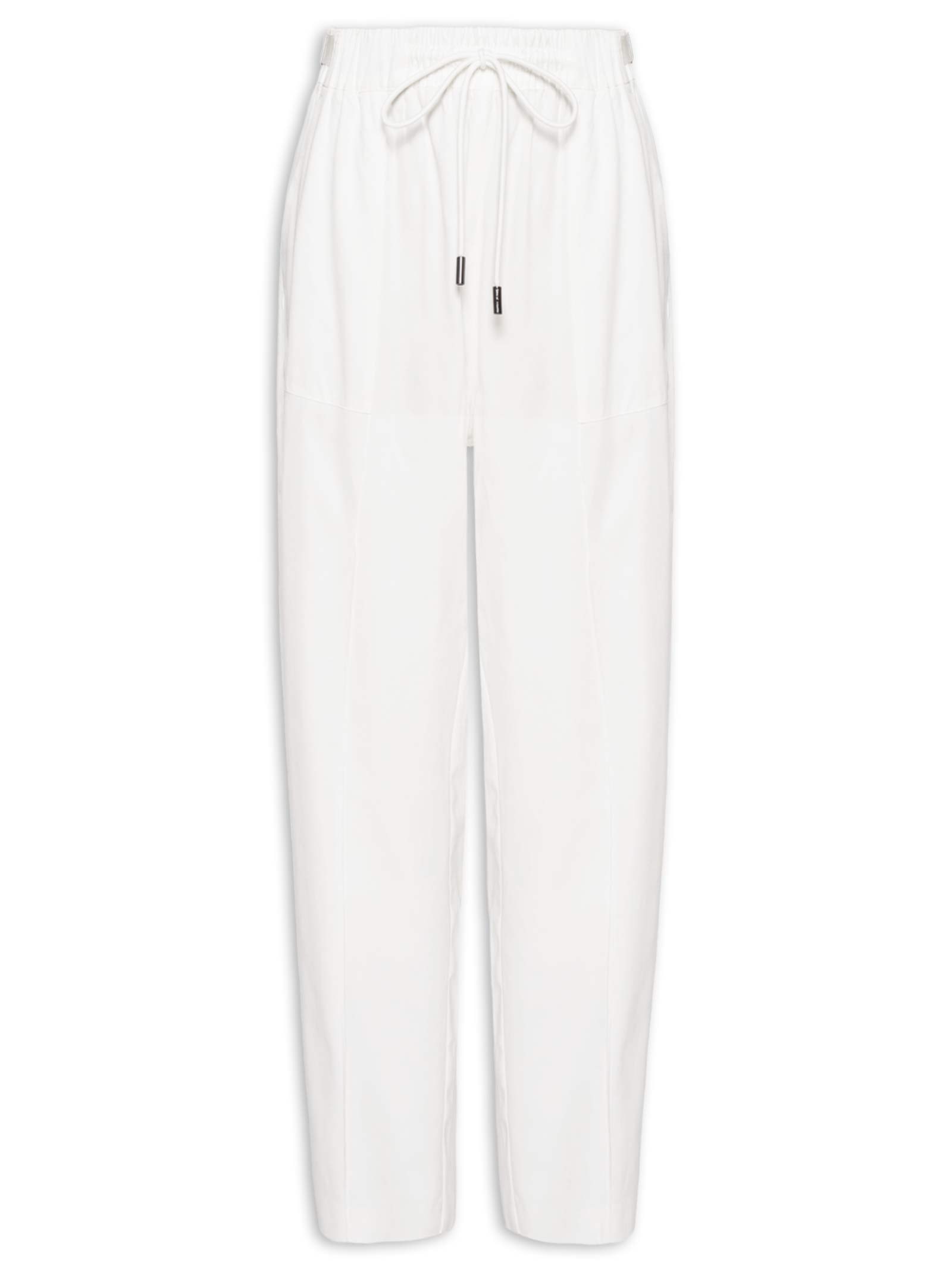 Calça Feminina Tencel Ampla Com Gorgurão Branco Animale Jeans