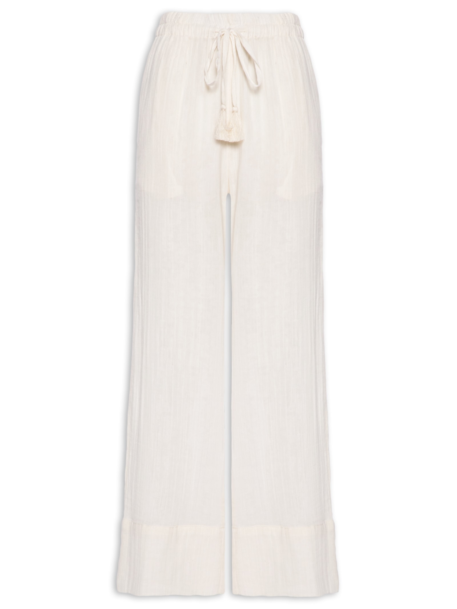 Calça Feminina Textura Branco Farm Praia