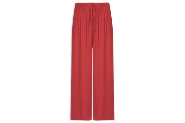 Calça Feminina Textura Longa - Vermelho