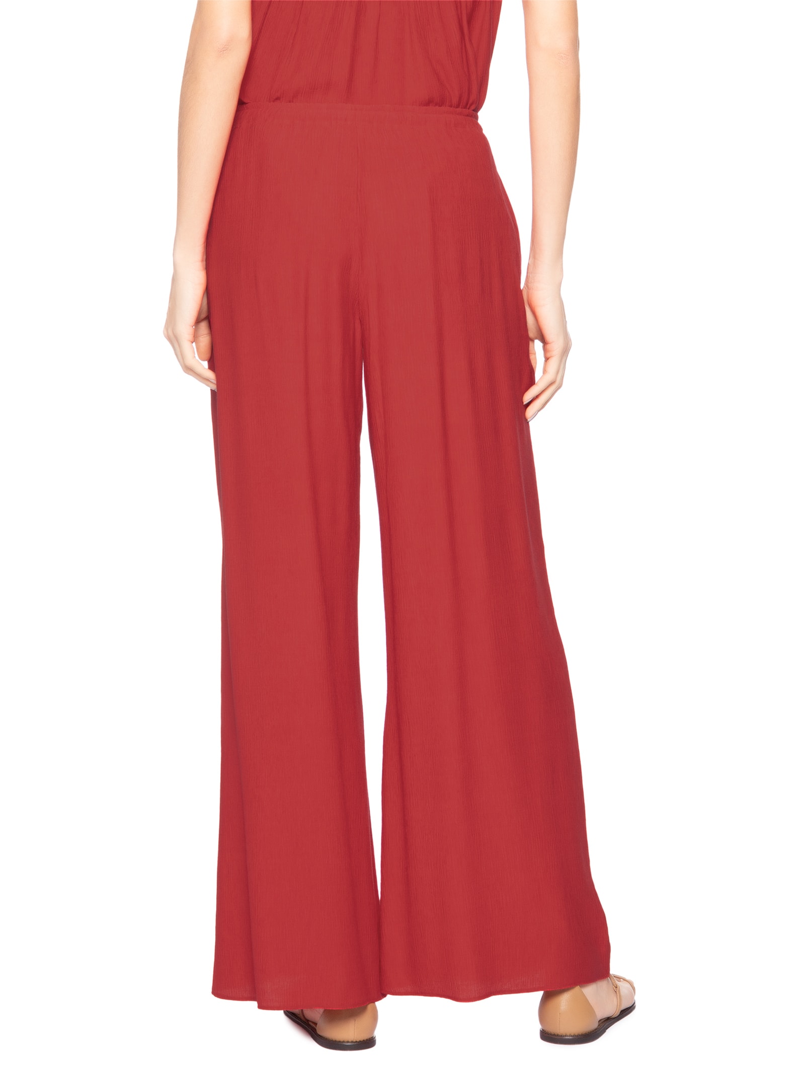 Calça Feminina Textura Longa Vermelho Farm
