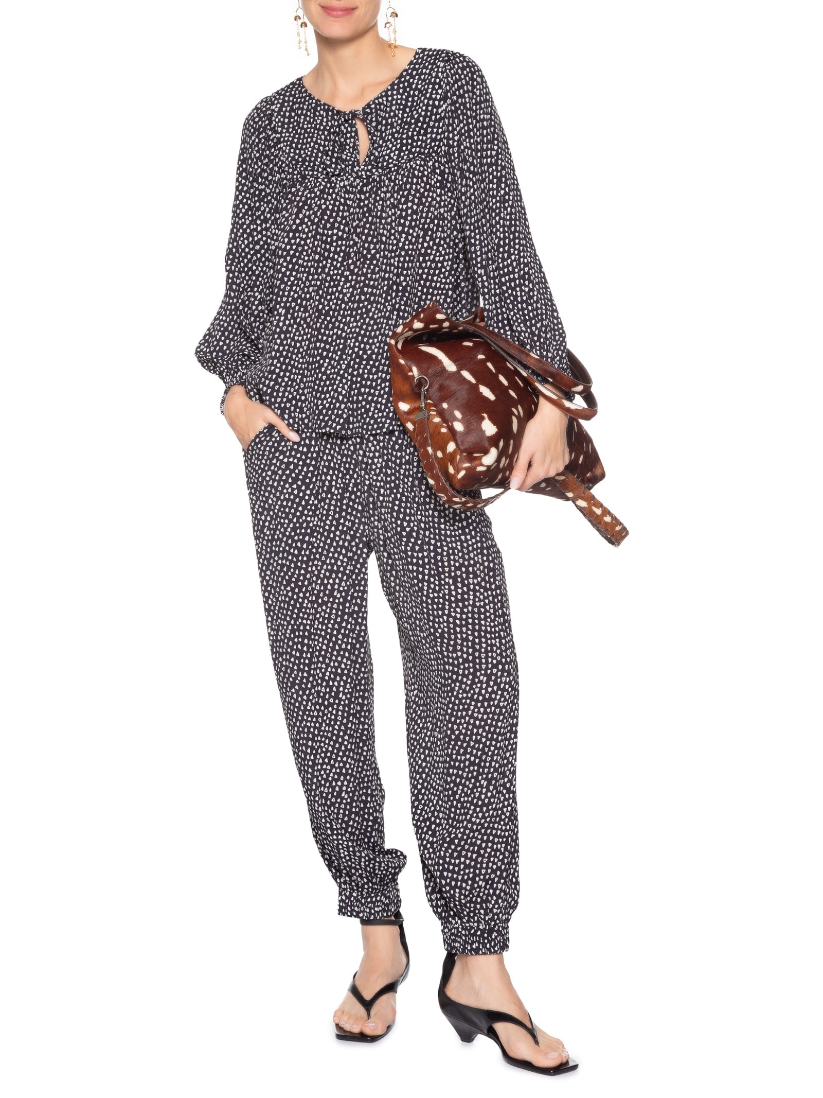 Calça Feminina Textura Palheta Preto Animale