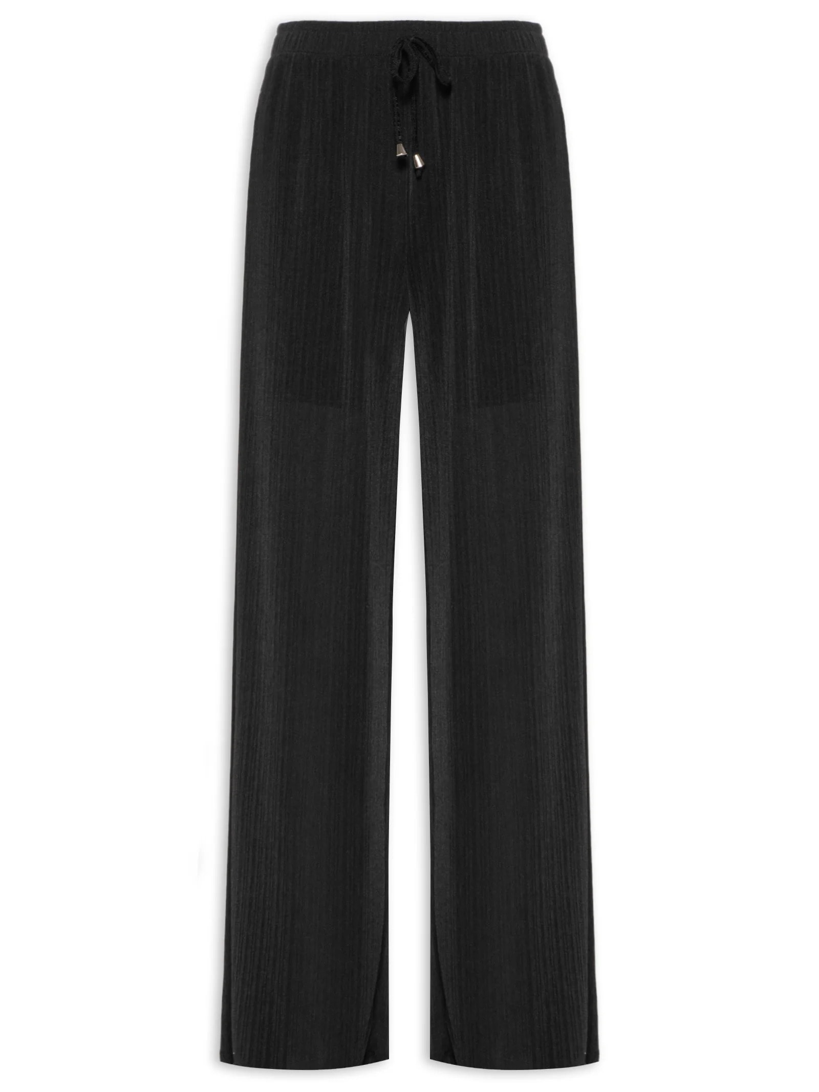 Calça Feminina Texturizada Preto  Basiq
