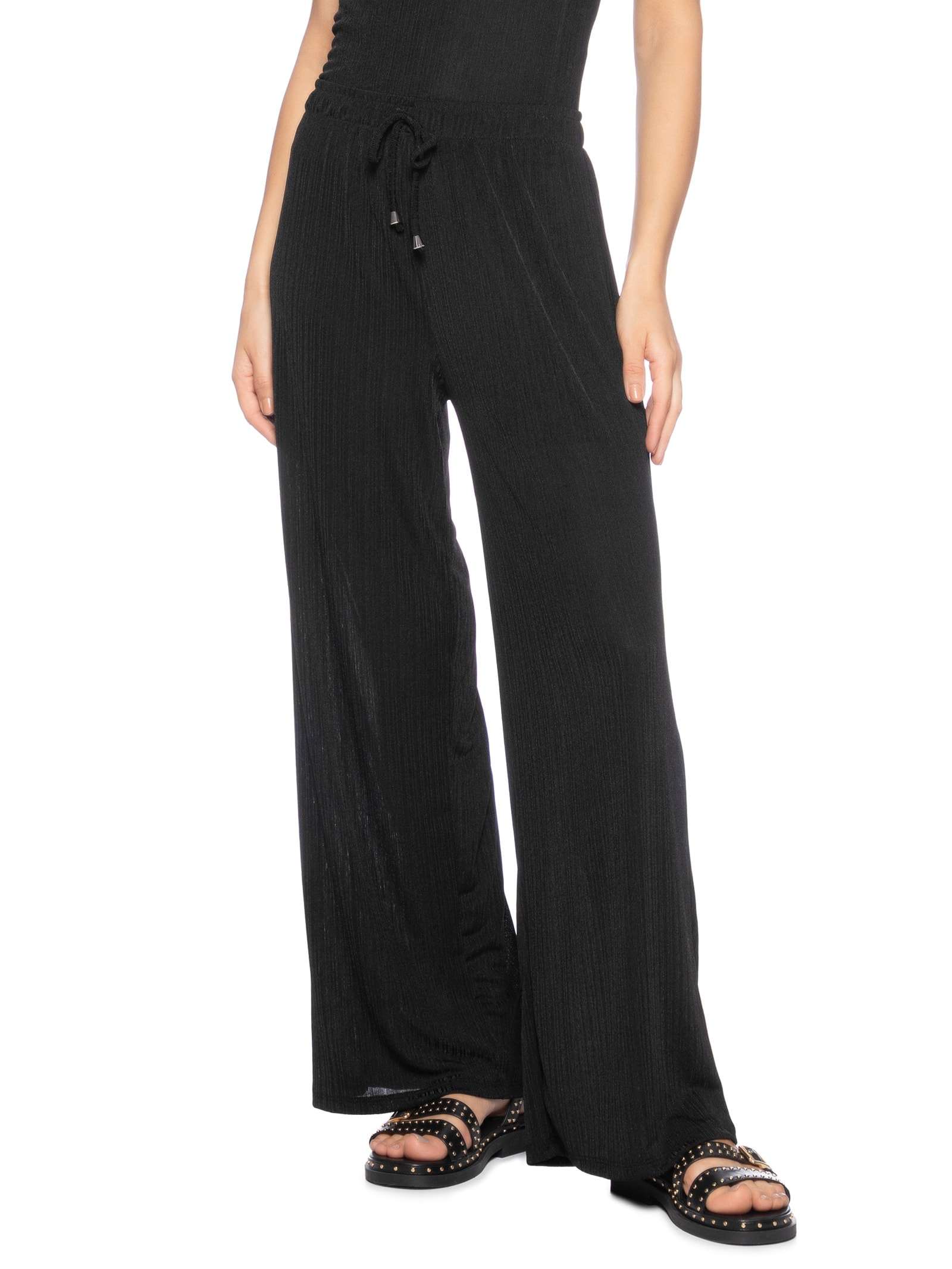 Calça Feminina Texturizada Preto  Basiq