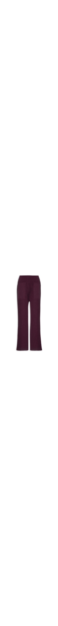 Calça Feminina Tricot Ampla Com Bolsos - Vinho