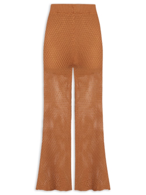 Calça Feminina Tricot Barra Ondas – Marrom