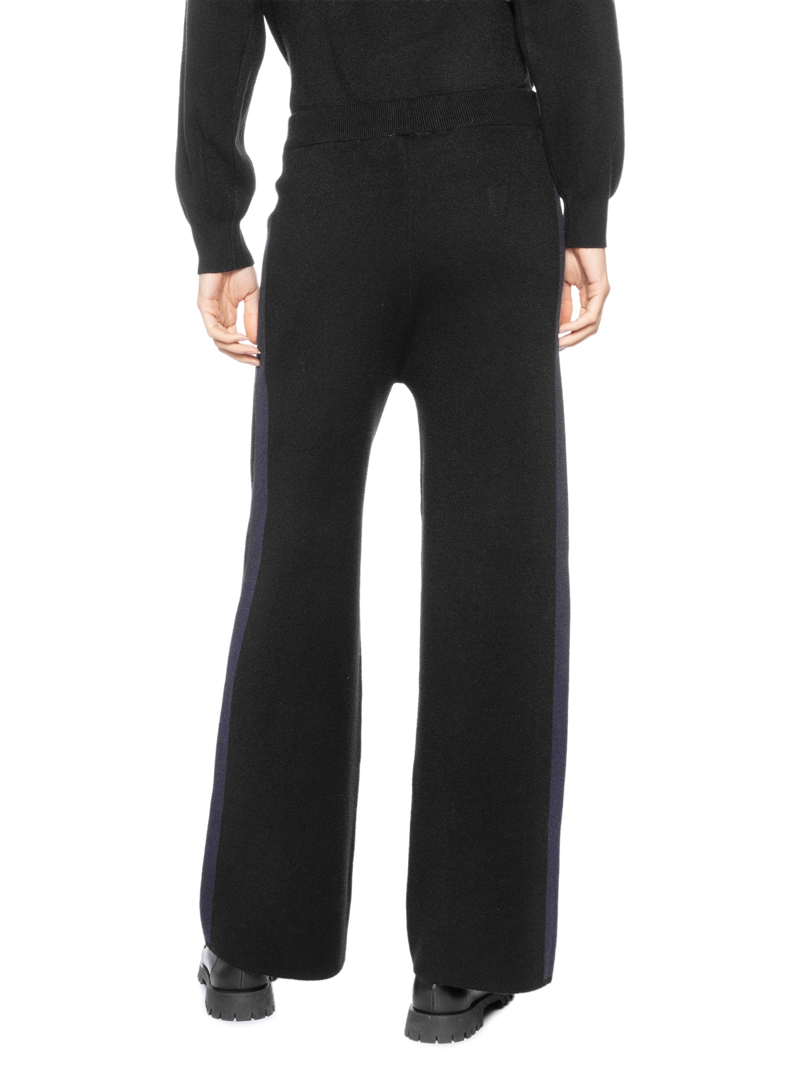 Calça Feminina Tricot Bicolor Preto Basiq