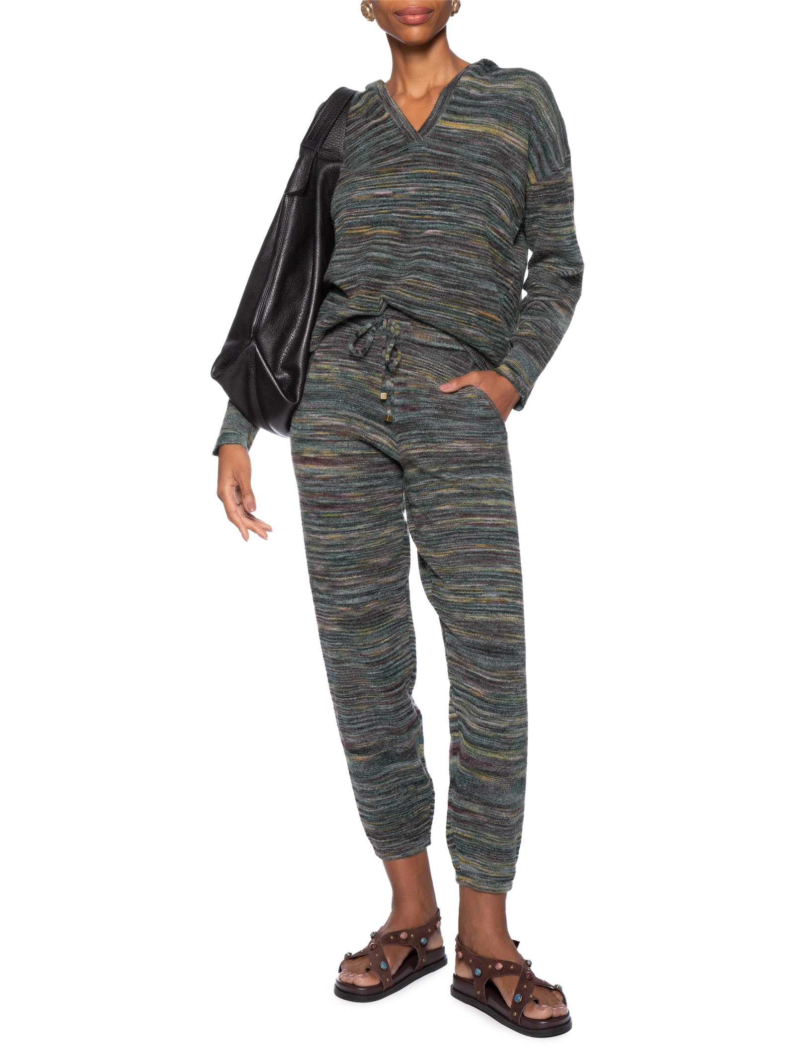 Calça Feminina Tricot Blurred Azul Maria Filó