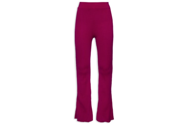 Calça Feminina Tricot Boot Canelada - Rosa