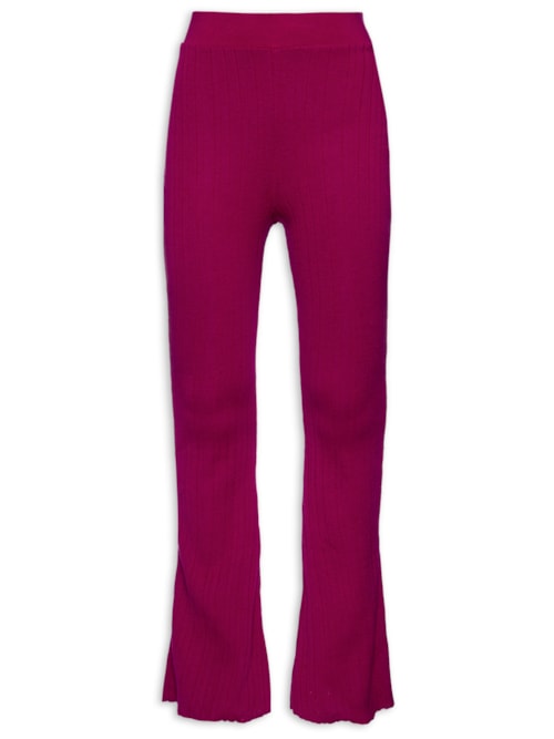 Calça Feminina Tricot Boot Canelada – Rosa
