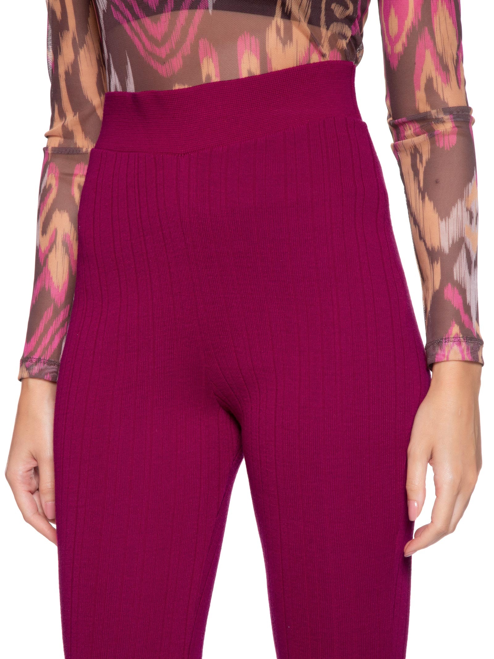 Calça Feminina Tricot Boot Canelada Rosa Animale Jeans