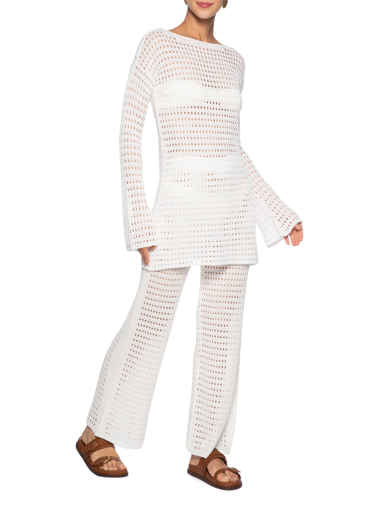 Calça Feminina Tricot Branco Cia Marítima