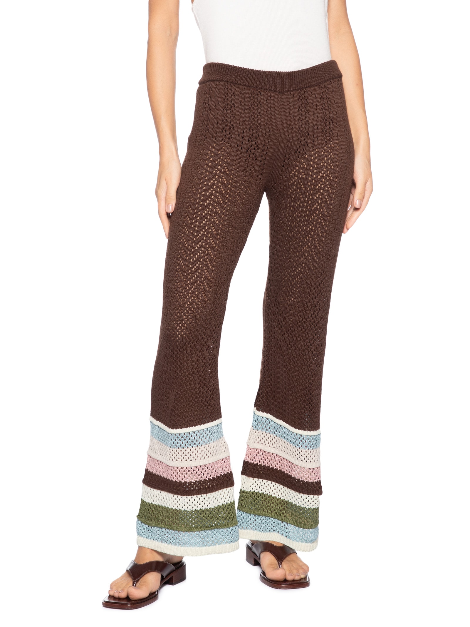 Calça Feminina Tricot Cacau Marrom Farm