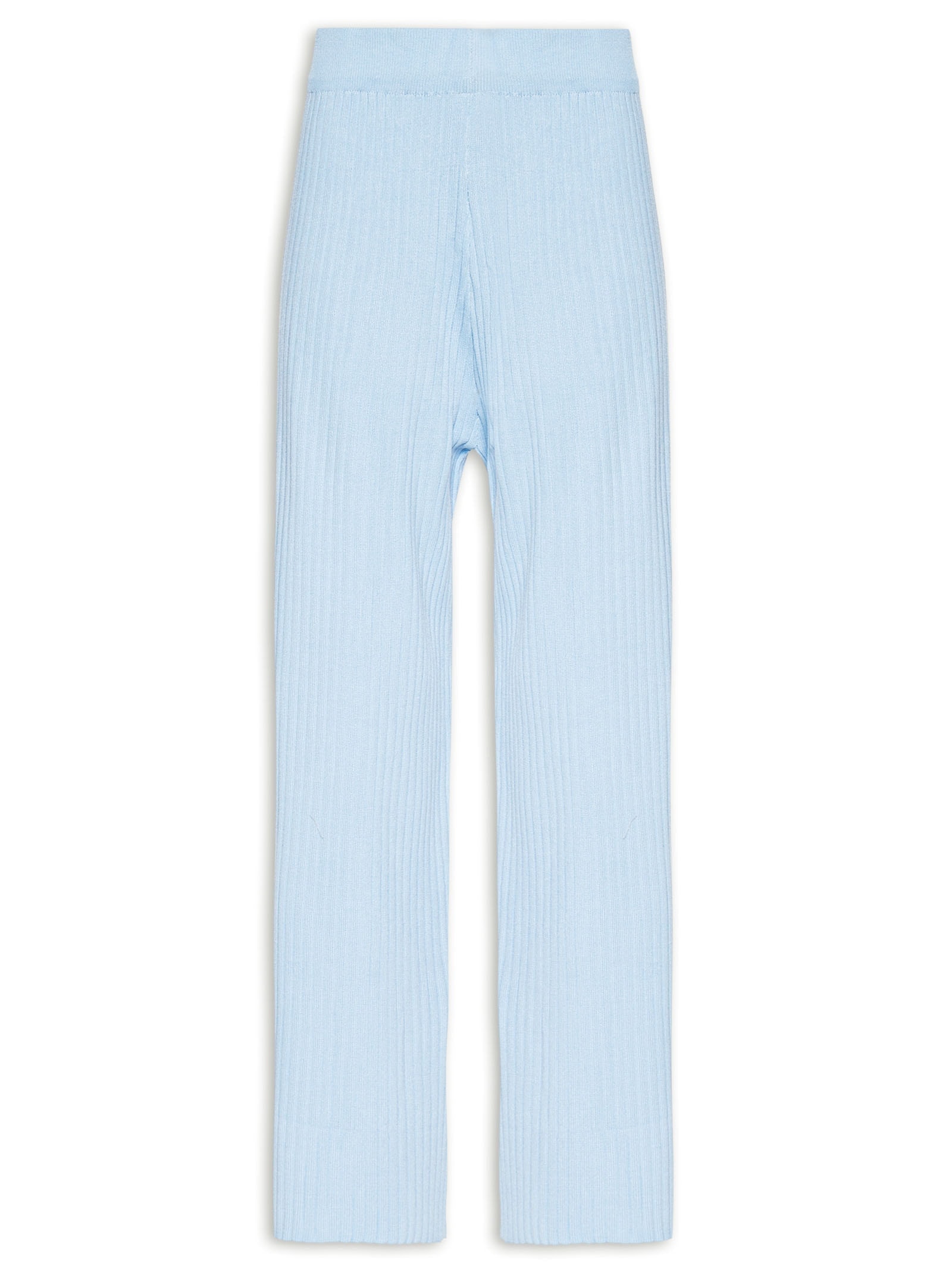 Calça Feminina Tricot Canelada Azul Basiq