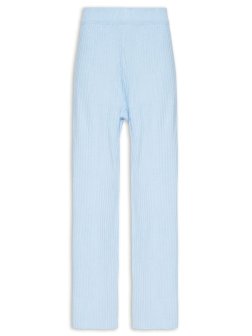 Calça Feminina Tricot Canelada – Azul