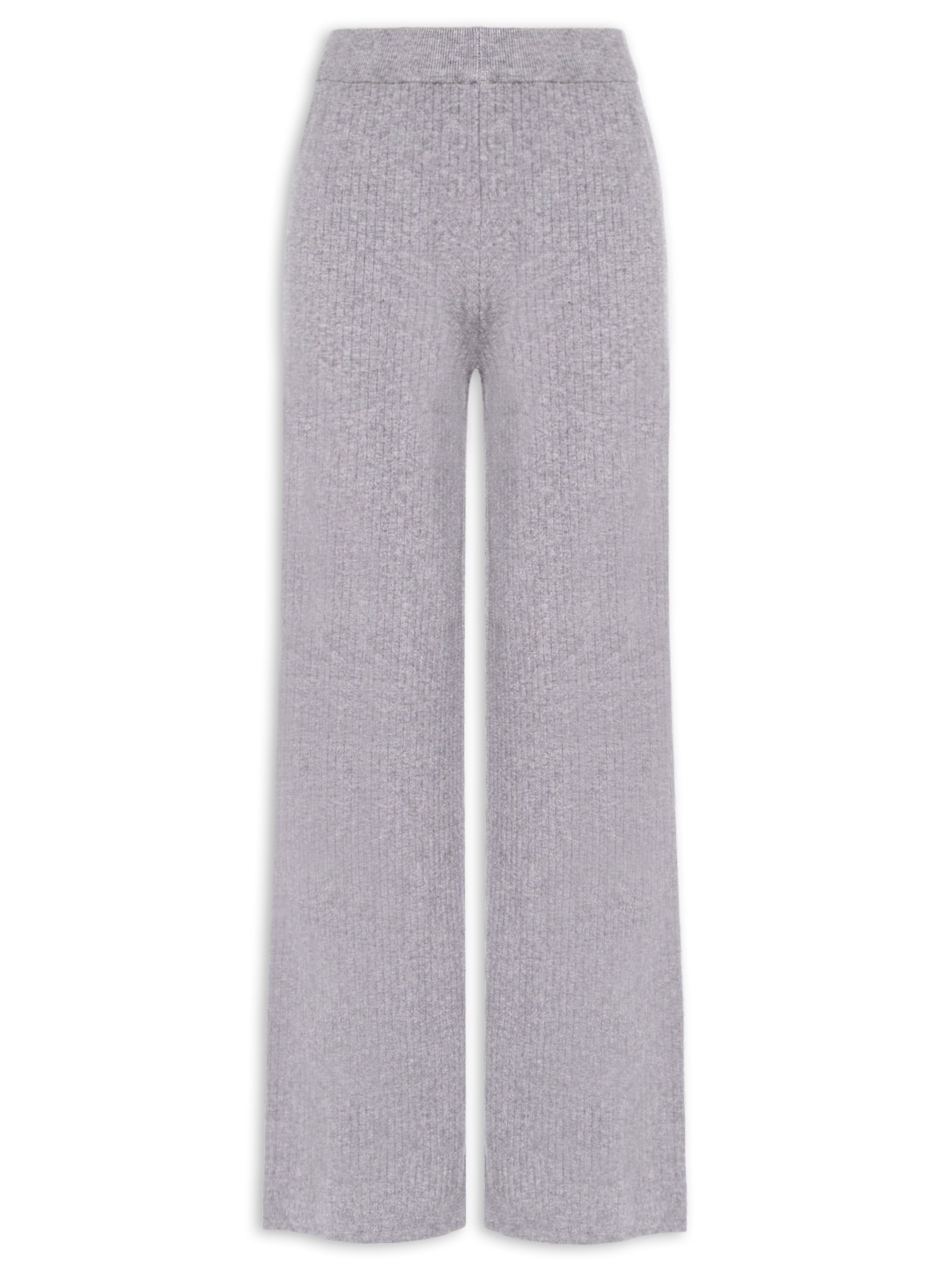 Calça Feminina Tricot Canelada Cinza Basiq