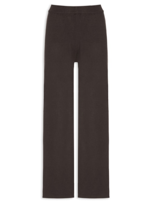 Calça Feminina Tricot Canelada - Marrom