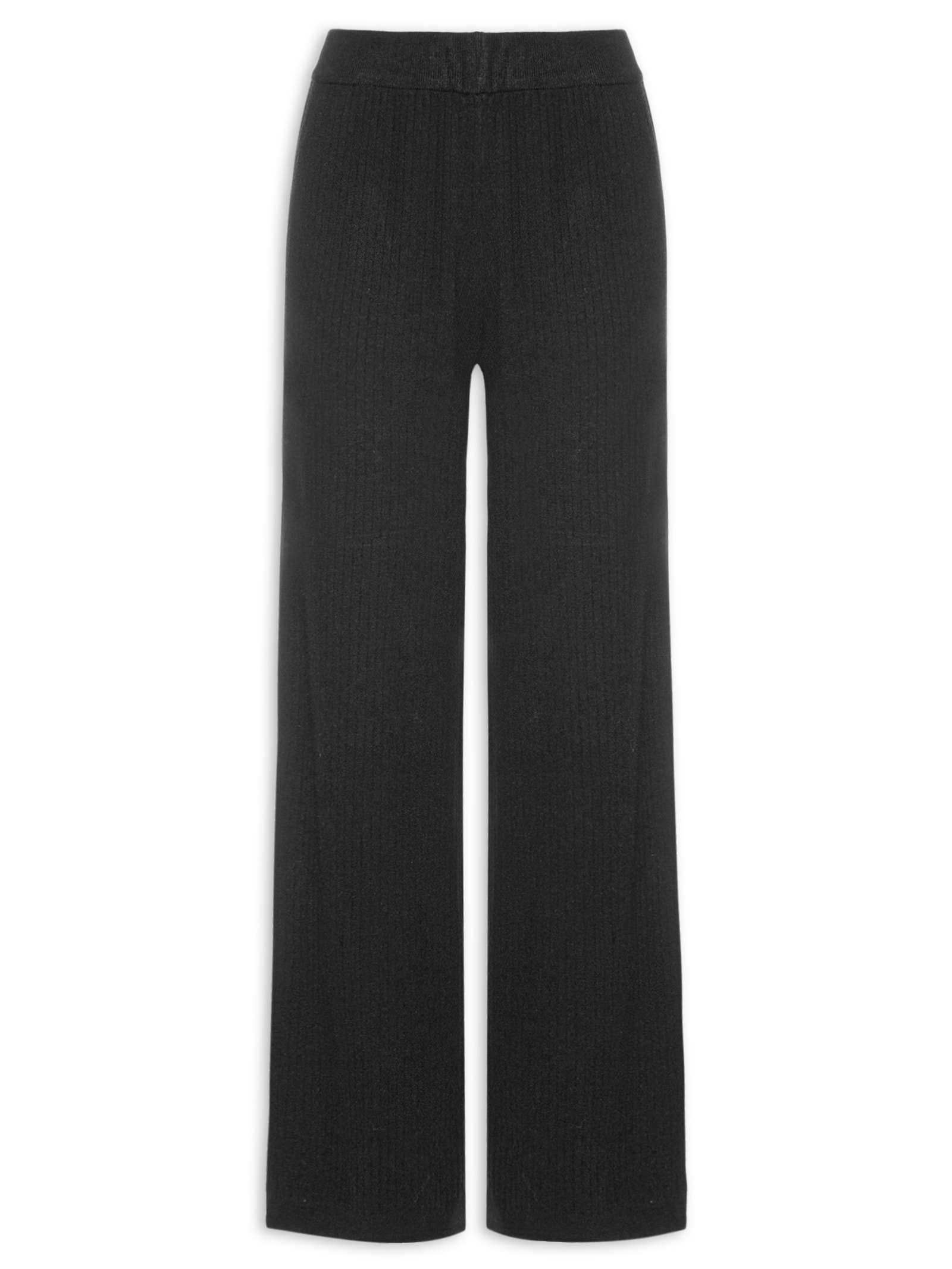 Calça Feminina Tricot Canelada Preto Basiq