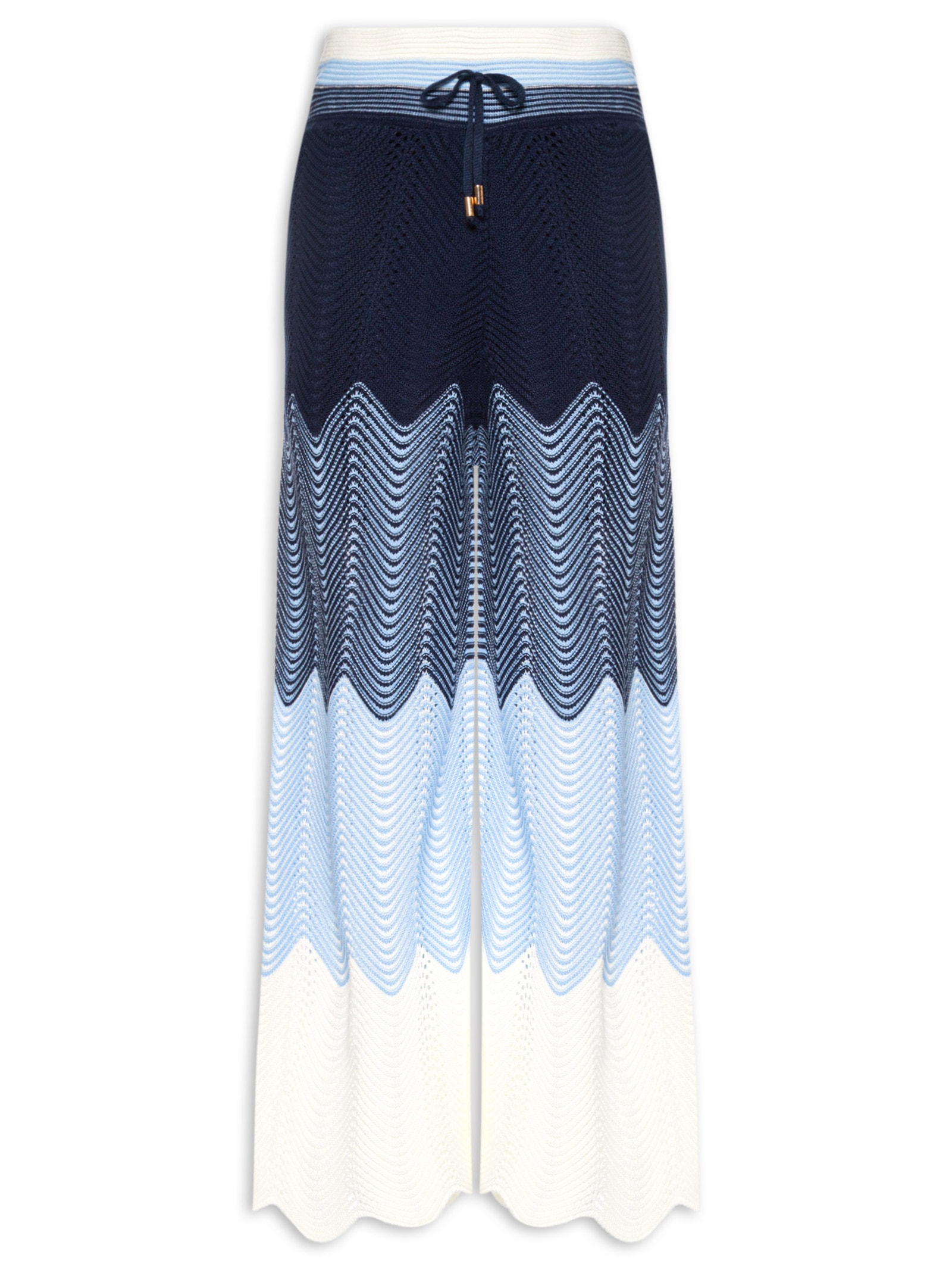 Calça Feminina Tricot Cintura Alta Azul Lança Perfume